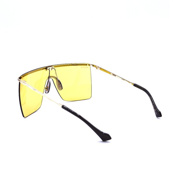 NEW GUCCI GG1096S 003 UNISEX GOLD YELLOW LENS AUTHENTIC SUNGLASSES - Picture 9 of 16